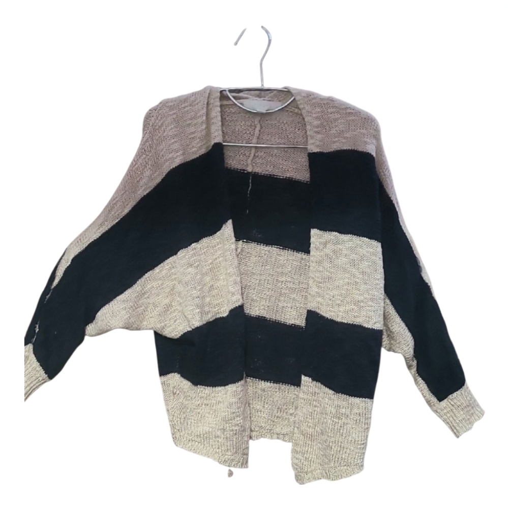 Elegant Black and Tan Women's Cardigan